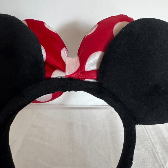 Disney Girls Minnie Mouse Headband Ears Red Polka dot Bow - Picture 7 of 13